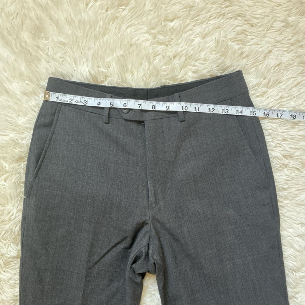 Y2K Prep Black wool dress pants with thin vertical pinstripes, size 30S - Picture 3 of 6